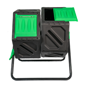 Compostador Jardin Compostador Giratorio Doble Bandeja 140L IDMarket - Para Jardín, Compostaje Rápido, 2x70L Compostador Ventilación Orificios